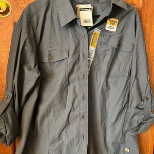 Carhartt NWT Women's Rugged Flex Bozeman Shirt Gray Size 1X